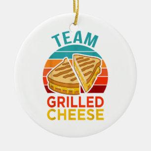 Team Grilled Cheese Funny Sandwich Lover Graphic Ceramic Tree Decoration