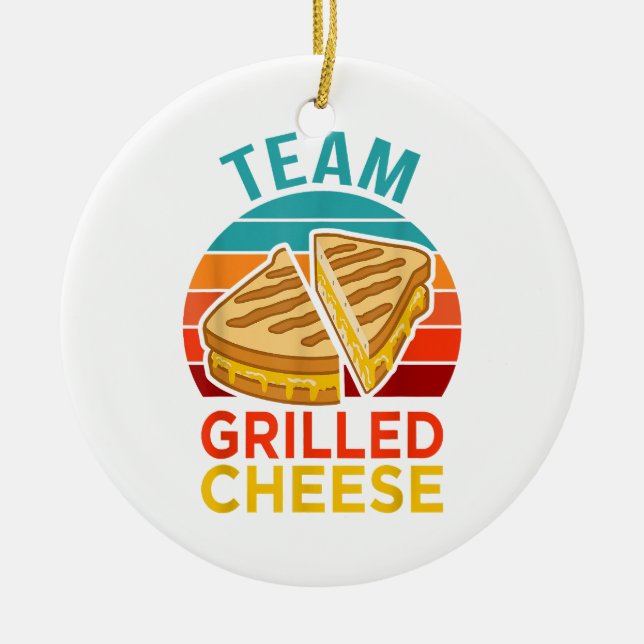 Team Grilled Cheese Funny Sandwich Lover Graphic Ceramic Tree Decoration (Front)