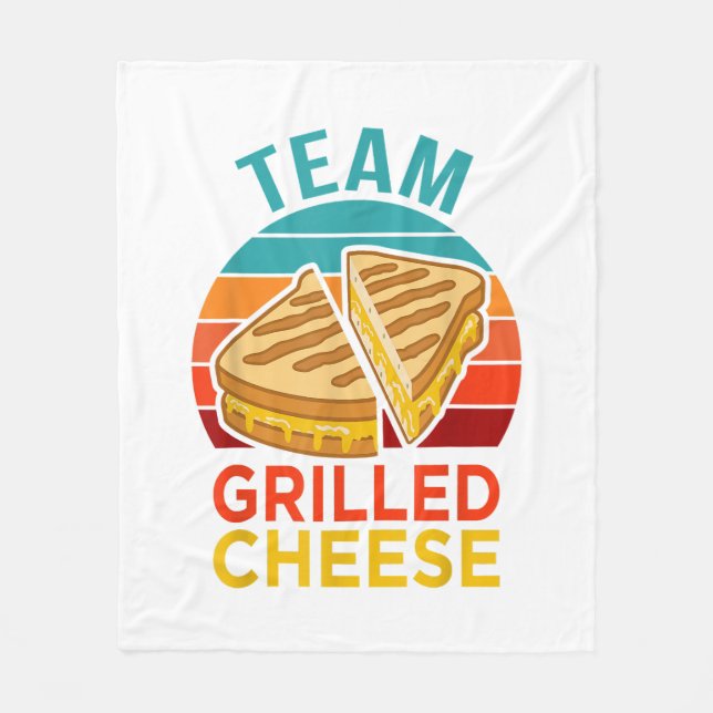 Team Grilled Cheese Funny Sandwich Lover Graphic Fleece Blanket (Front)