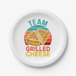 Team Grilled Cheese Funny Sandwich Lover Graphic Paper Plate
