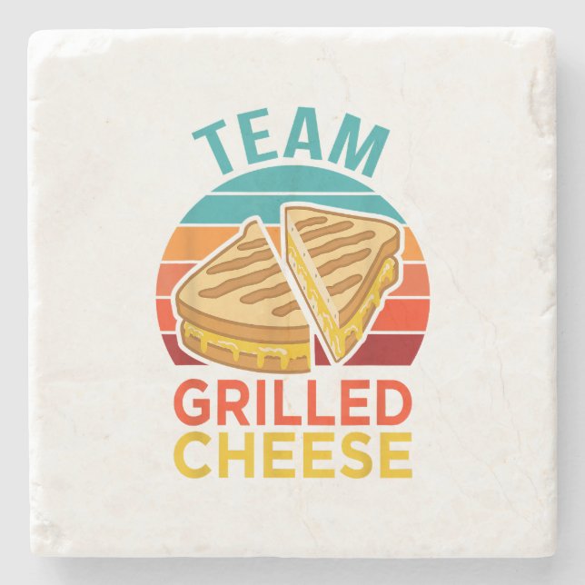 Team Grilled Cheese Funny Sandwich Lover Graphic Stone Coaster (Front)
