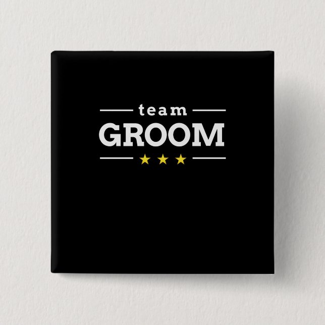 Team Groom 15 Cm Square Badge (Front)
