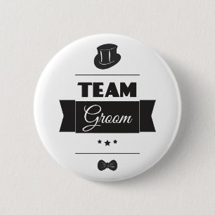 Team groom 6 cm round badge