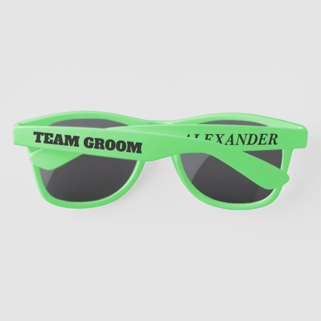 Team Groom bachelor party sunglasses for groomsman (Back)