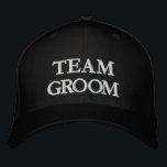 Team Groom black and white elegant chic wedding Embroidered Hat<br><div class="desc">Team Groom black and white elegant chic wedding Embroidered Baseball Cap.
Available in many colours and options</div>