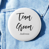 Team Groom Black White Wedding