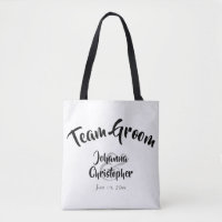 Team Groom Black & White Wedding Swag Bag