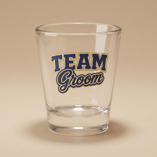 Team Groom Bold Wedding Party Shot Glass