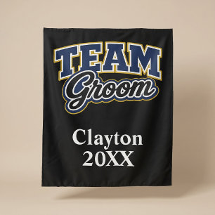Team Groom Bold Wedding Party Tapestry