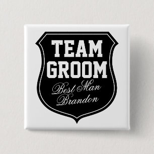 Team Groom buttons Personalise for wedding party