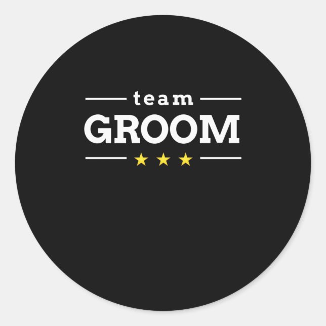 Team Groom Classic Round Sticker (Front)