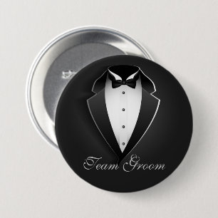 Team Groom Classy Tuxedo 7.5 Cm Round Badge