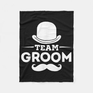 Team Groom Crew Party Squad Grooms Bachelor  Fleece Blanket