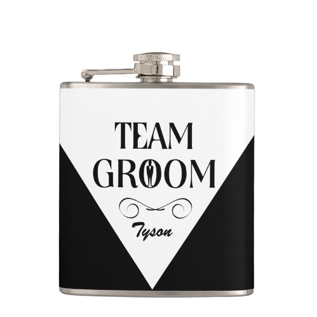 Team Groom - Custom Groomsmen Flask (Front)