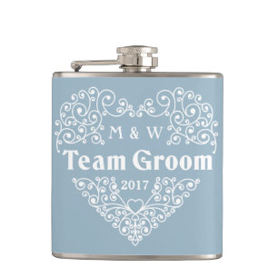 Team Groom custom text flask