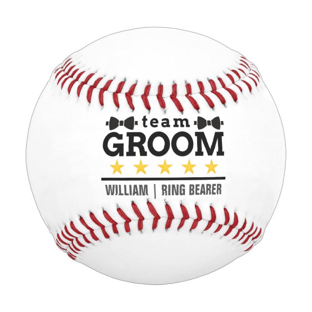Team Groom Custom Wedding Baseball (Front)