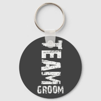 Team Groom Extra Large Grunge Text Key Ring