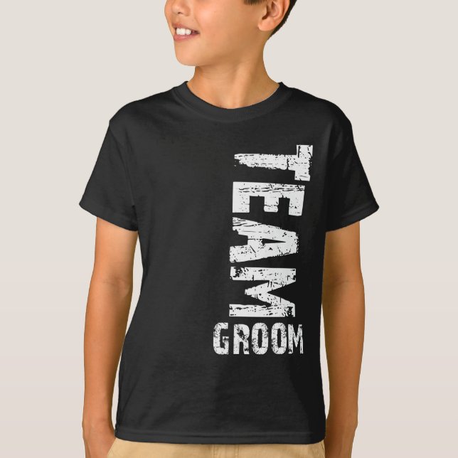 Team Groom Extra Large Grunge Text T-Shirt (Front)