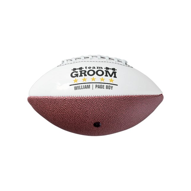Team Groom | Groomsman | Bachelor | Black White Football (Rotated 270)
