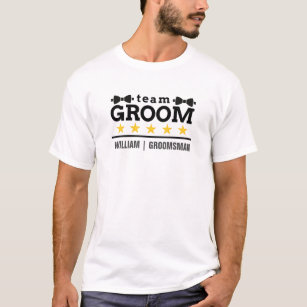 Team Groom   Groomsman   Bachelor   White T-Shirt