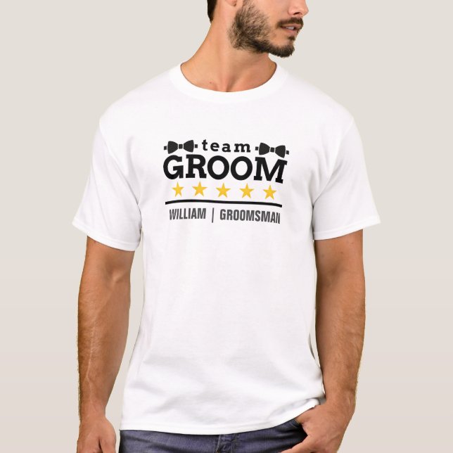 Team Groom | Groomsman | Bachelor | White T-Shirt (Front)