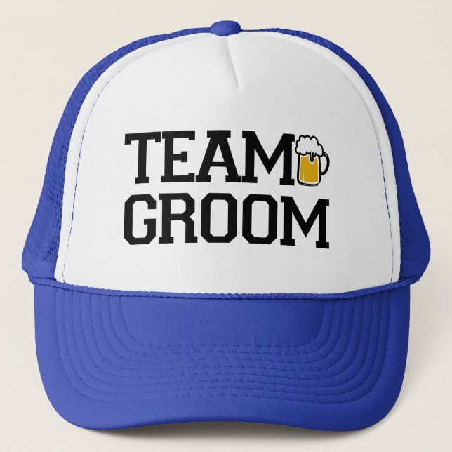 Team Groom Groomsmen beer funny hat (Front)