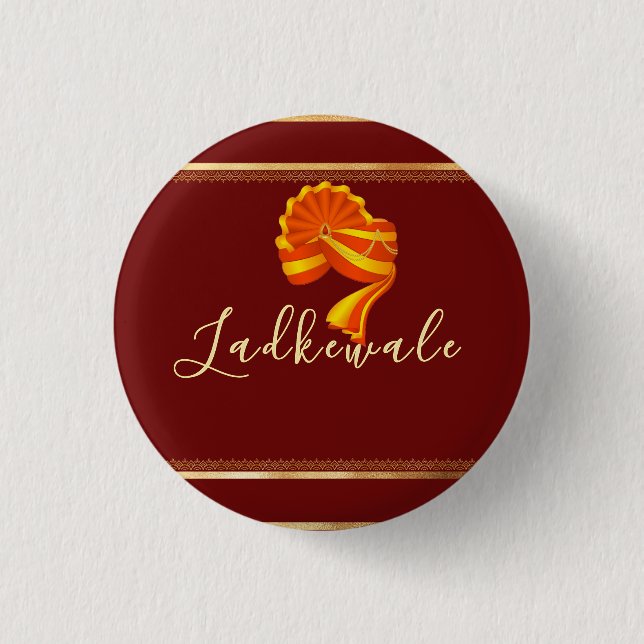 Team Groom ladkewale badge  Button (Front)