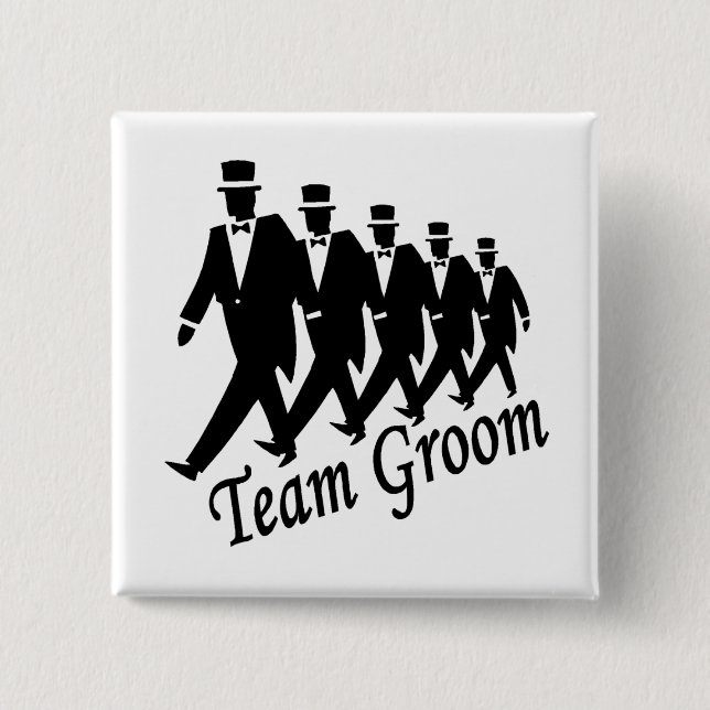 Team Groom (Men) 15 Cm Square Badge (Front)