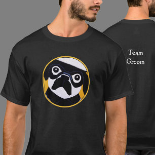Team Groom Men Pug Bachelor Party Gift Favor Idea  T-Shirt