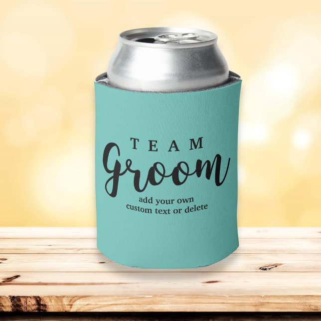 Team Groom Modern Wedding Favours for Groomsmen Can Cooler (Creator Uploaded)
