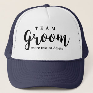 Team Groom Modern Wedding Favours for Groomsmen Trucker Hat