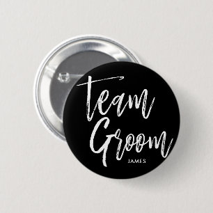 Team Groom   Script 6 Cm Round Badge