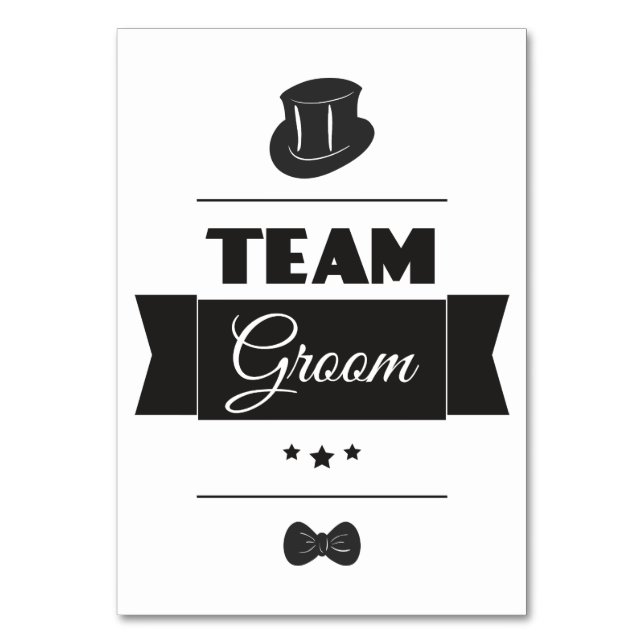 Team groom table number (Front)