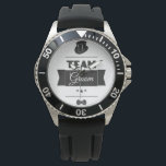 Team groom watch<br><div class="desc">Hello and welcome , this funny and unique design "Team Groom" to wear the day of the Bachelor Party or Wedding Day.
#wedding #groom #teamgroom #groom #funny #cool #bachelorparty #vintage #hipster #bride #engagement #funnygroom #sunglasses #hat #bowtie #groomgift #bachelorgift #weddingparty #bestman #fun</div>