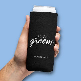 Team Groom Wedding Bachelor Party Seltzer Can Cooler