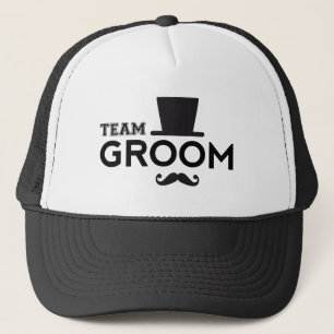 Team Groom with hat and moustache