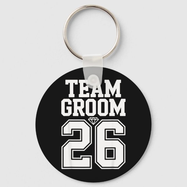 Team Grooms 2026 Stag Party Group Key Ring (Front)