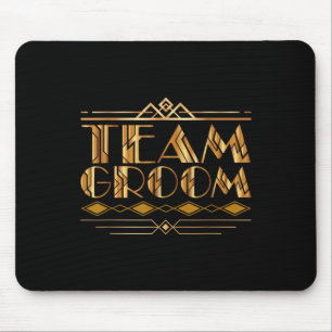 Team Grooms Bridegroom Men Matching Vintage Glamou Mouse Pad