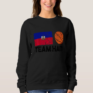 Team Haiti Haiti Haitian Flag Basketball Fan Sweatshirt