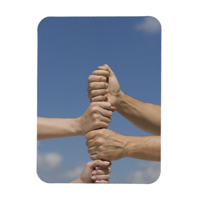 Team Hands on Bat Magnet (Vertical)