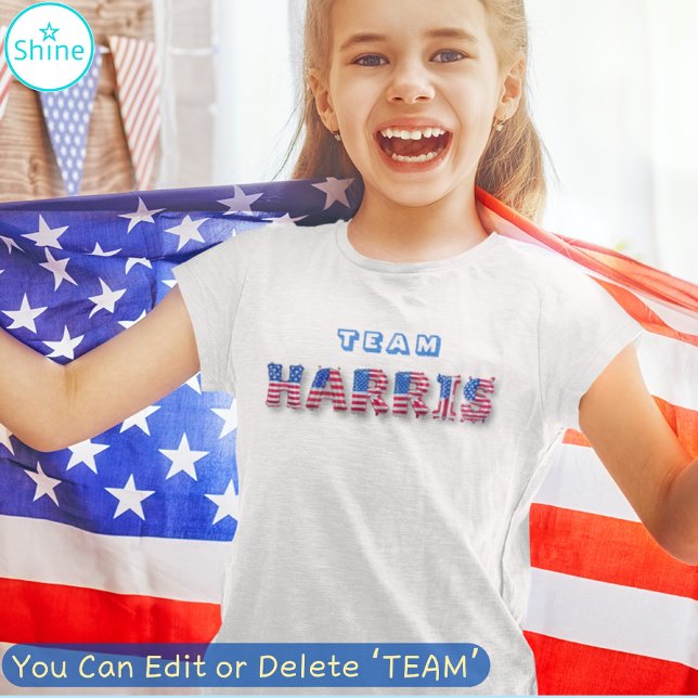 TEAM HARRIS Kamala Harris Cute Flag Balloon Letter T-Shirt (Creator Uploaded)