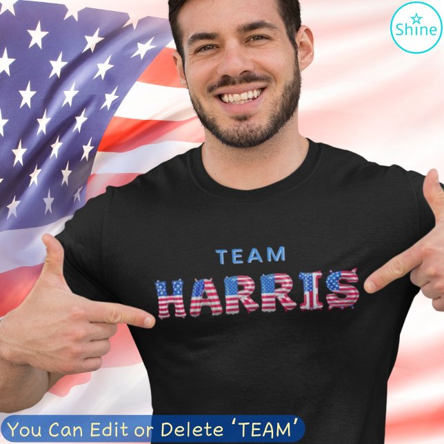 TEAM HARRIS Kamala Harris US Flag Balloon Alphabet T-Shirt (Creator Uploaded)