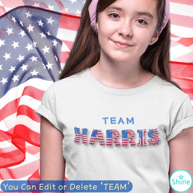 TEAM HARRIS US Flag Balloon Letters Kamala Harris T-Shirt (Creator Uploaded)