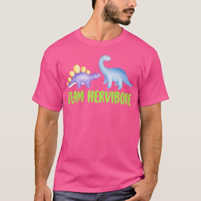Team Herbivore Cute Dinosaur Kids Paleo Enthusiast T-Shirt (Front)