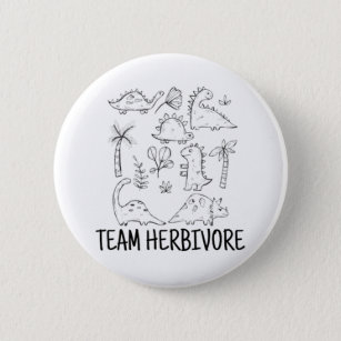 Team Herbivore Vegan 6 Cm Round Badge