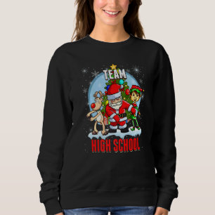 Team High School Santa Elf Reindeer Flossing Kids  Sweatshirt