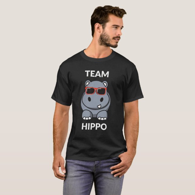 Team Hippo Funny Hippopotamus T-Shirt (Front Full)