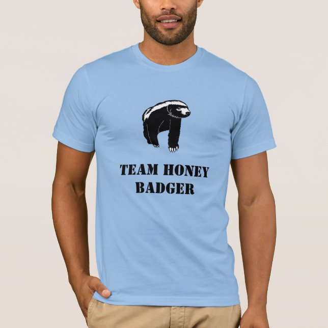 Team Honey Badger Black Text Large Design T-Shirt (Front)
