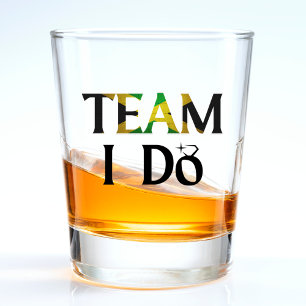 Team I Do Jamaican Flag Wedding Bachelorette Party Shot Glass