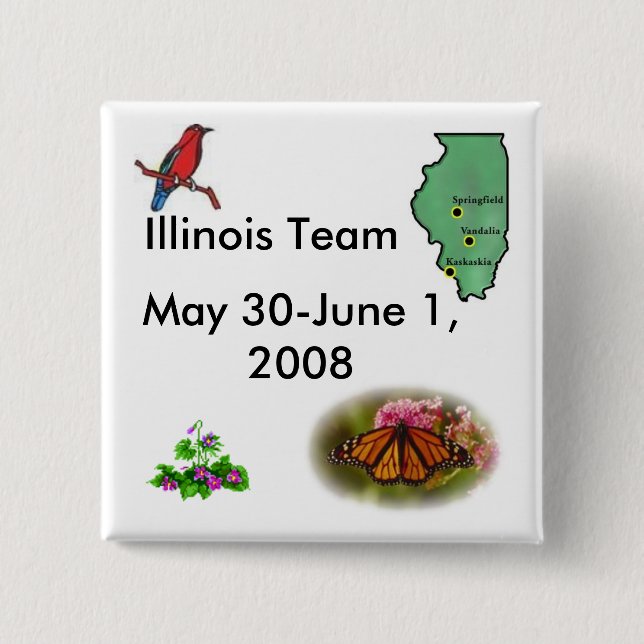 Team Illinois - State Symbols 15 Cm Square Badge (Front)